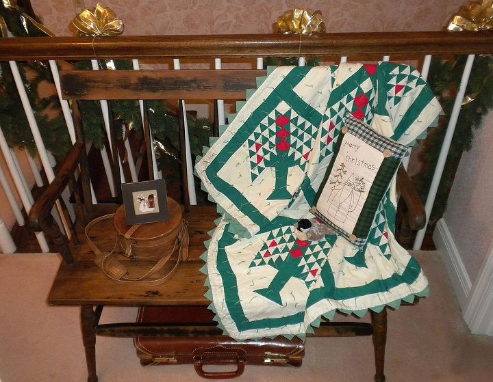 christmas past a home garden tour, christmas decorations, curb appeal, seasonal holiday decor, Bench at landing