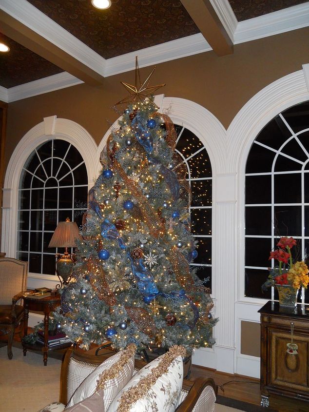 holiday decor here is a brown amp blue tree that i installed last week we bought, home decor