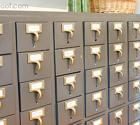 repurposed card catalog, painted furniture, repurposing upcycling, storage ideas, The rods were missing but that s no big deal