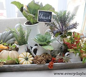 creating an autumn filled tray, seasonal holiday d cor, Dried hydrangea and fresh ivy are scattered around Visit my blog and tour my home for Fall to see where this tray is placed