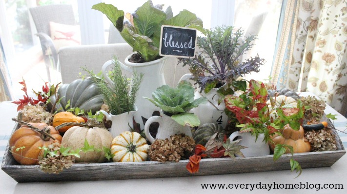 creating an autumn filled tray, seasonal holiday d cor, Dried hydrangea and fresh ivy are scattered around Visit my blog and tour my home for Fall to see where this tray is placed