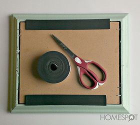 diy framed chalkboard, chalkboard paint, crafts, The magnetic strips had adhesive backs but a couple staples were added for a safety factor