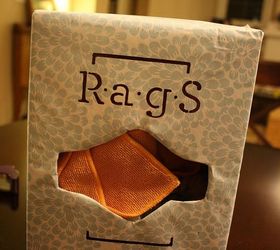 easy recycled storage for your rag stash, cleaning tips, repurposing upcycling, Stuff it with your rag stash and never have a falling over bag of rags under your sink again