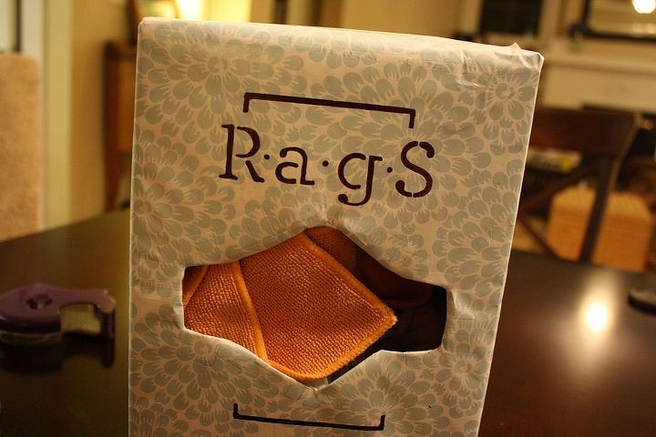 easy recycled storage for your rag stash, cleaning tips, repurposing upcycling, Stuff it with your rag stash and never have a falling over bag of rags under your sink again
