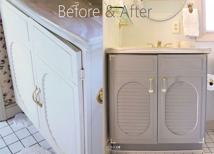 bathroom vanity makeover, bathroom ideas, painted furniture, Update your existing vanity with a fresh coat of paint and new hardware