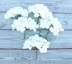 how to make a flower arrangement out of a hydrangea bush, crafts, flowers, gardening, home decor, hydrangea, Snip off all of the blooms