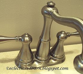 spots on your brushed nickel faucets, bathroom ideas, cleaning tips, home maintenance repairs, kitchen design, plumbing, Check out my faucets after using this miracle cleaner