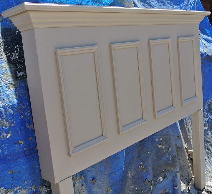 taupe colored door headboard for queen size bed, bedroom ideas, repurposing upcycling