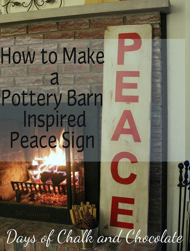 pottery barn inspired peace sign, crafts, seasonal holiday decor