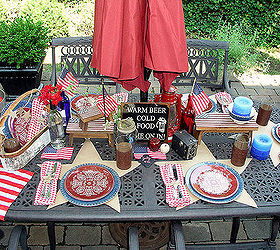 4th of july tablescape, seasonal holiday decor, Tablescape set for five