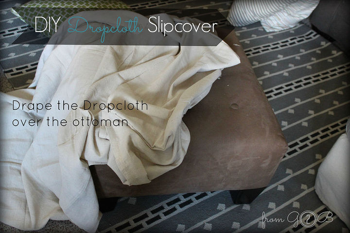 diy dropcloth slipcover, painted furniture, reupholster