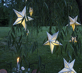 create some ambiance with diy paper star lanterns, crafts, lighting, outdoor living