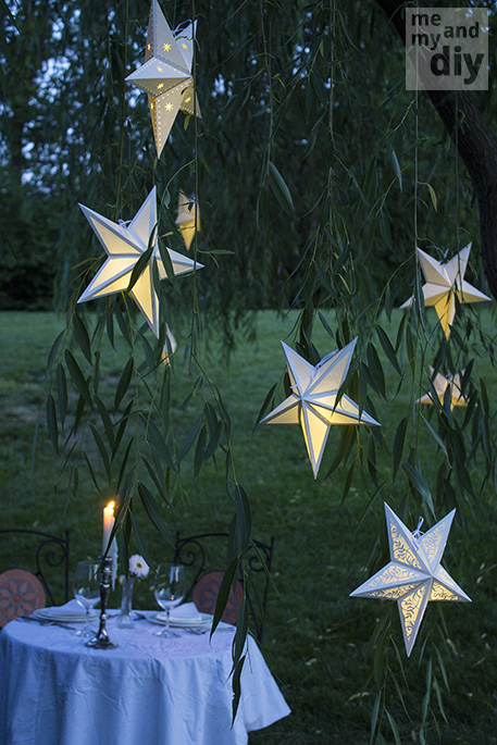 create some ambiance with diy paper star lanterns, crafts, lighting, outdoor living
