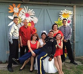 giant paper flowers for an outdoor wedding, crafts, wreaths, Bride s family new addition to family
