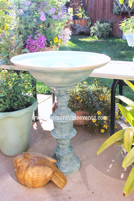 two lamps equals one birdbath, outdoor living, repurposing upcycling