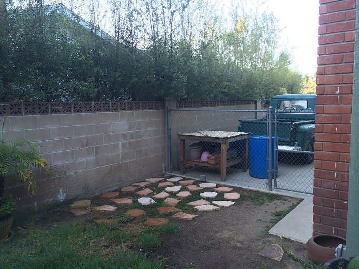 q southern ca backyard corner needs beauty, gardening, landscape