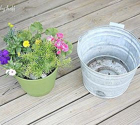 repurposed summer planters, flowers, gardening
