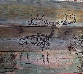 artwork from pallet boards rit dye and transfers, crafts, pallet, repurposing upcycling, Use of old pallet boards to make an art piece