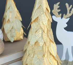 diy gold leaf trees, crafts, seasonal holiday decor