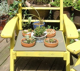 when is a chair not a chair, gardening, outdoor furniture, outdoor living, painted furniture, repurposing upcycling, succulents, This chair has ivy see upper left which is being encouraged to latch on and become one with the chair