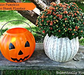 the best makeover for a 1 plastic pumpkin, crafts, decoupage, gardening, 1 Plastic Pumpkin Planter