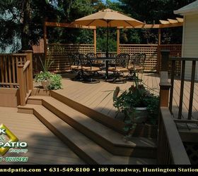 decks decks decks, decks, outdoor living, patio, pool designs, porches, spas, Trex 2 level deck with stairs rails and wood pergola