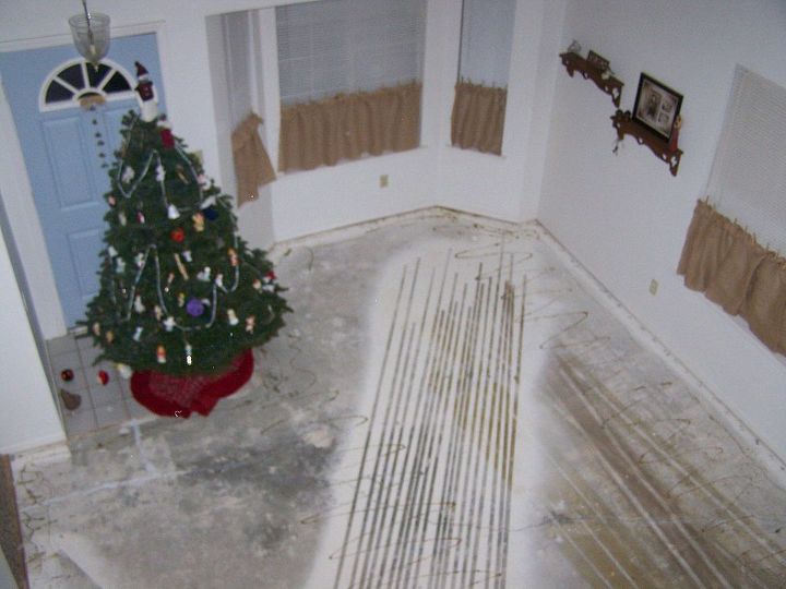 my flooring redo, flooring, living room ideas, During poor Christmas Tree