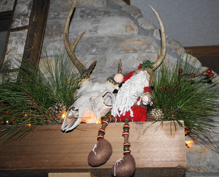 diy rustic christmas mantel, christmas decorations, seasonal holiday decor