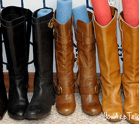 looking for ways to organize your cluttered areas, organizing, The noodles in the boots actually work great and SO cheap to keep your boots in great shape and tidy