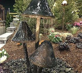 rocky mountain waterscapes award winning garden at the 2013 denver home show, gardening, outdoor living, ponds water features, Magic Mushrooms Wouldn t these look great in your backyard