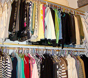 want to purge want to organize don t want to spend any money doing it, closet, organizing, shelving ideas, Color coordinated sorted and purged