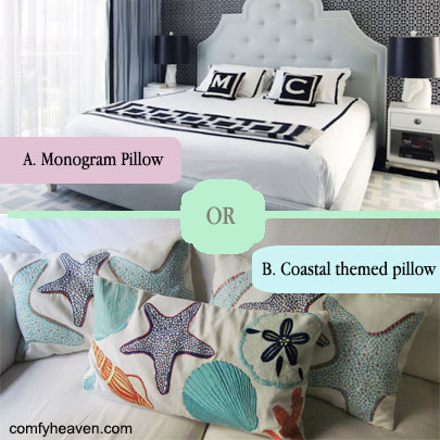 giveaway monogram pillow or a coastal pillow