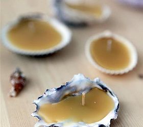 seashell beeswax tea lights, crafts