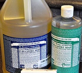 homemade natural fabric stain remover, cleaning tips, go green, laundry rooms, I buy Dr Bronner s Castile Soap although there are other brands that are cheaper But this one is fair trade organic and cheaper when bought as a gallon