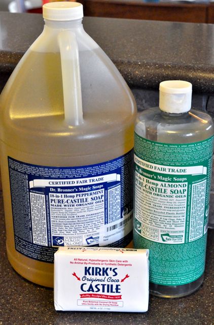 homemade natural fabric stain remover, cleaning tips, go green, laundry rooms, I buy Dr Bronner s Castile Soap although there are other brands that are cheaper But this one is fair trade organic and cheaper when bought as a gallon
