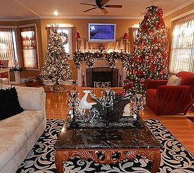 Two Christmas Trees In Living Room