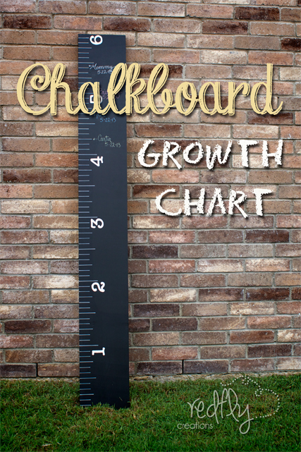 crea tu propia tabla de crecimiento con regla de tiza, Tabla de crecimiento con regla y pintura de pizarra