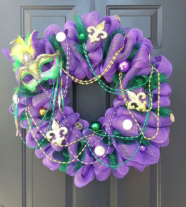new year new wreaths, crafts, seasonal holiday decor, valentines day ideas, wreaths, This was a special order Mardi Gras wreath beads beads beads