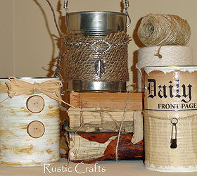 recycled can caddies, crafts, decoupage, repurposing upcycling