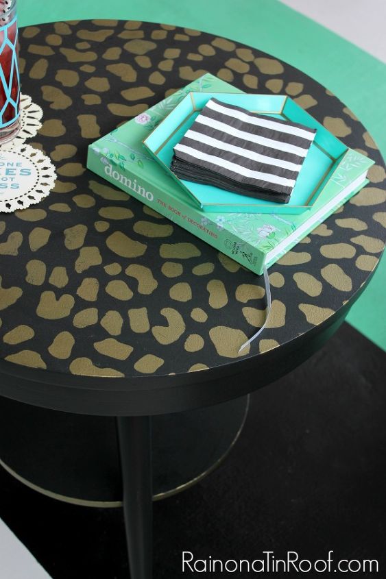 diy leopard print table, painted furniture