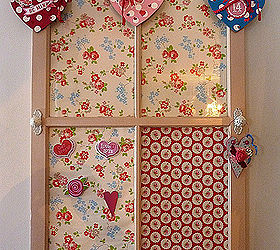 polka dot hearts vintage window decision, repurposing upcycling, seasonal holiday decor