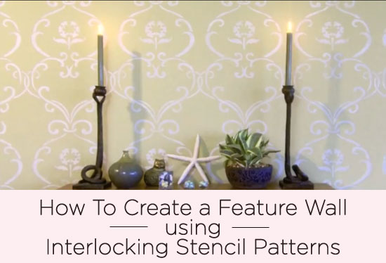 video tutorial on stenciling with interlocking patterns, painting, wall decor