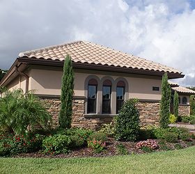 new pictures, gardening, landscape, raised garden beds, New model home we recently finished Italian Cypress used to accent design