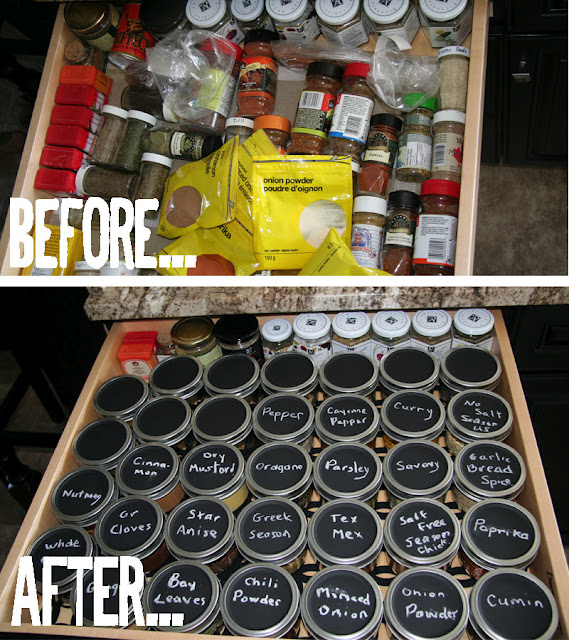 spice it up organizing your spice drawer, chalk paint, chalkboard paint, crafts, mason jars, organizing