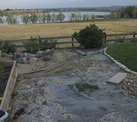 a before and after makeover of an arvada co backyard, go green, outdoor living, ponds water features, This Arvada CO home with a spectacular view of a lake needed some backyard water up close
