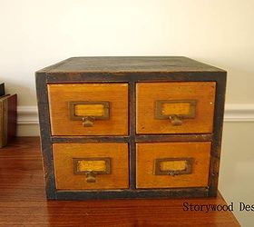 my lucky day at the thrift store a favorite find, painted furniture, My thrift store card catalog with its mini makeover