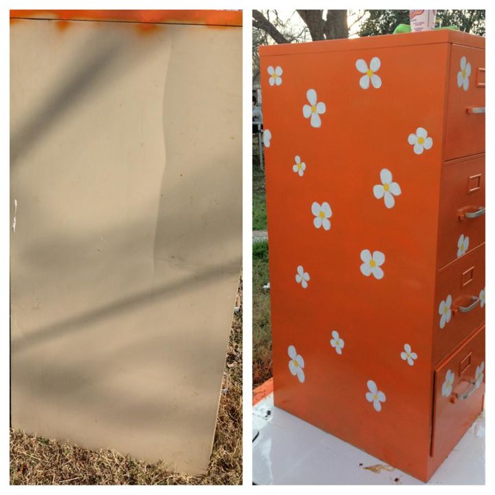 new life for an old filing cabinet, flowers, kitchen cabinets, painted furniture