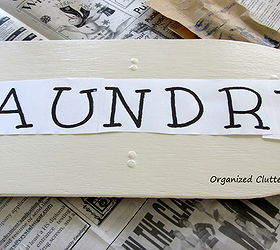 small ironing board laundry sign, crafts, home decor, laundry rooms, repurposing upcycling, I printed out LAUNDRY in a fun font on my computer