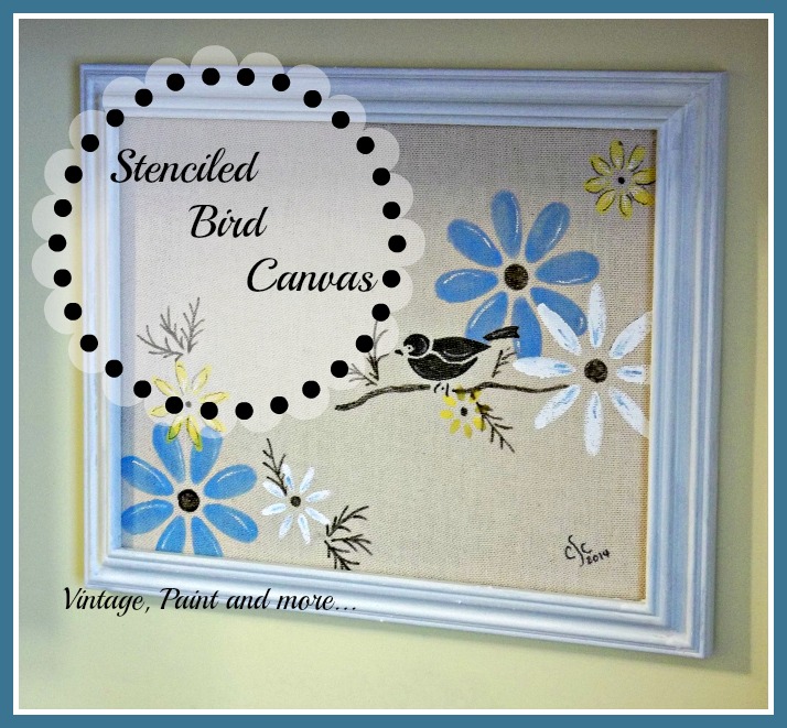 stenciled canvas, chalk paint, crafts, painting