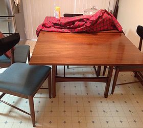 refurbishing 1960 s danish modern dining room set, painted furniture, 1960 s Danish Modern Dining Table and chairs